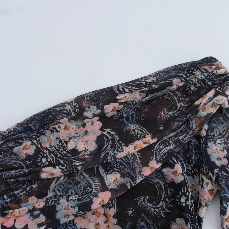 JIM One-Sleeve Tiered Dress