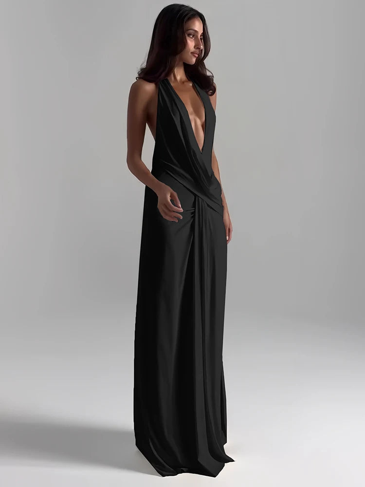 Shaniqa Maxi dress with open back