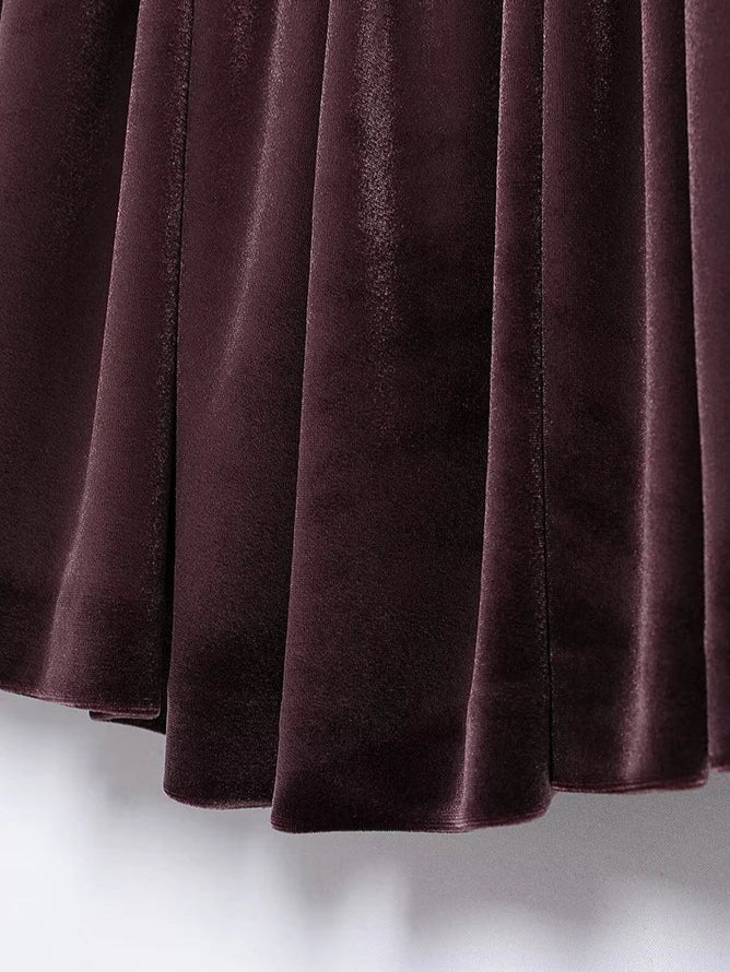 U Burgundy Velvet Mini Dress
