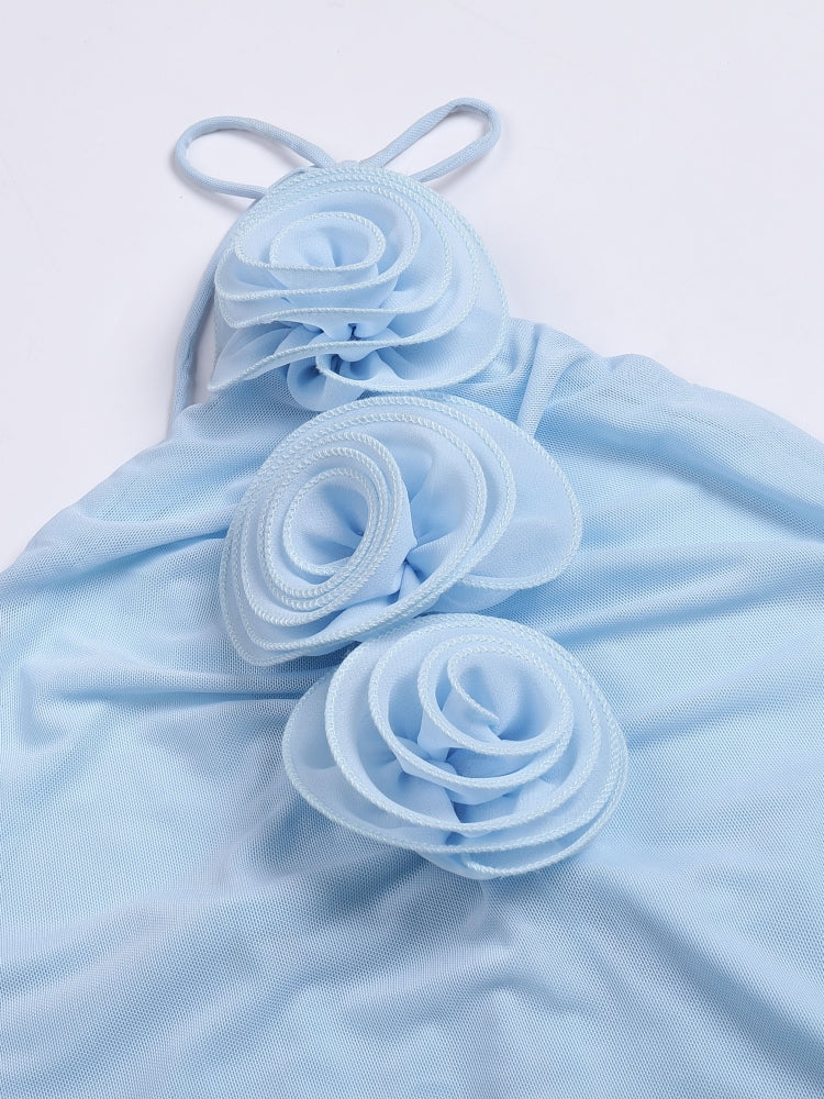 EMY Light-Blue Halter Dress