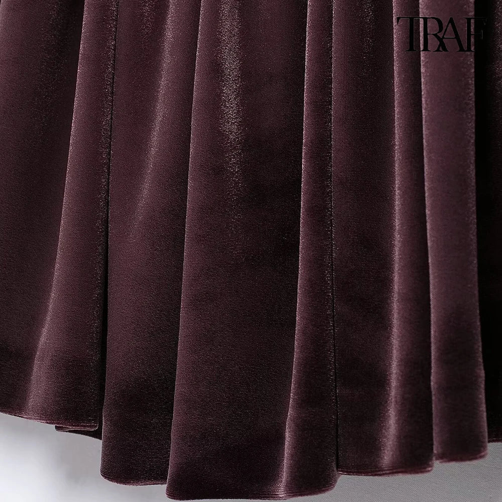 U Burgundy Velvet Mini Dress