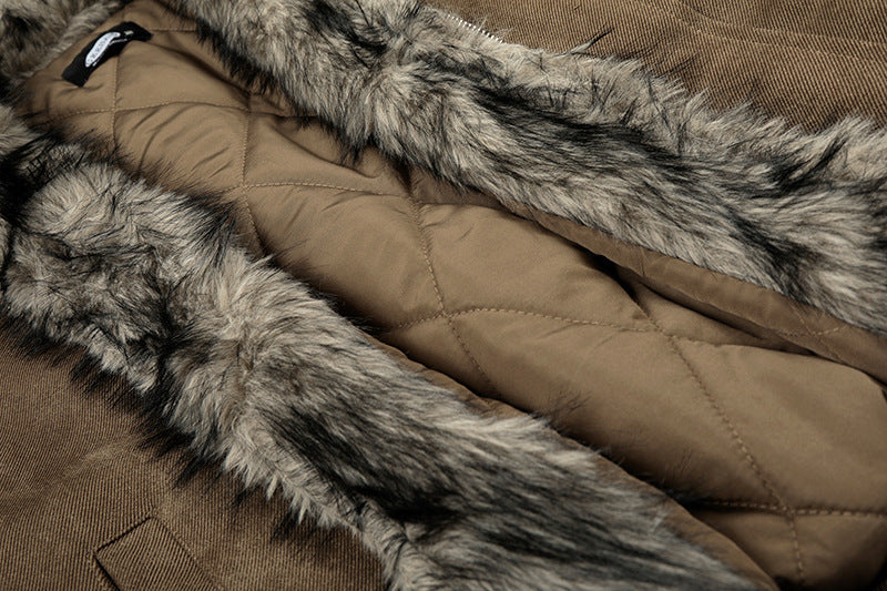 Fleece-Lined Cotton Winter Coat