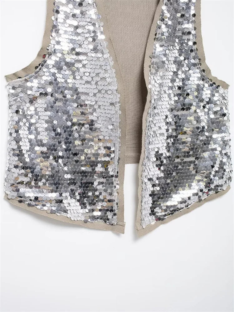 FEM Silver Sequin Vest