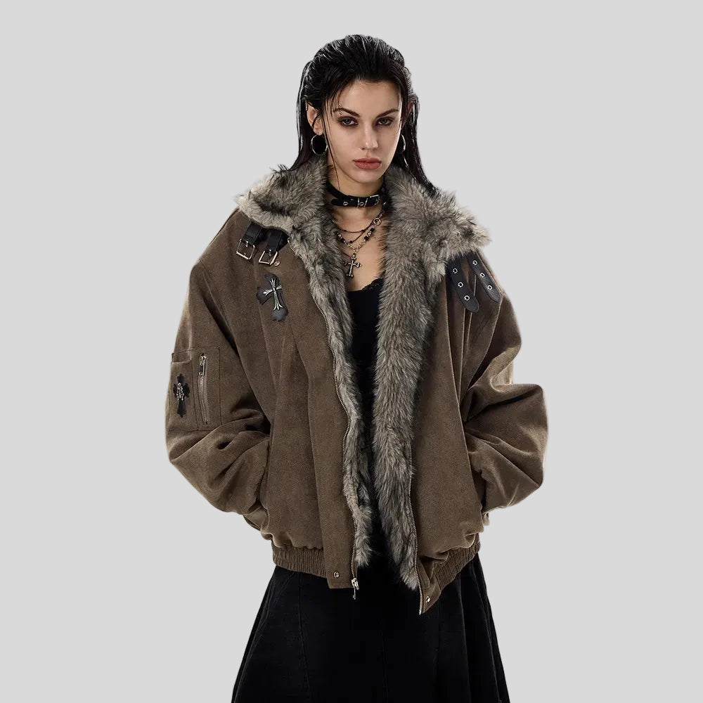 Fleece-Lined Cotton Winter Coat