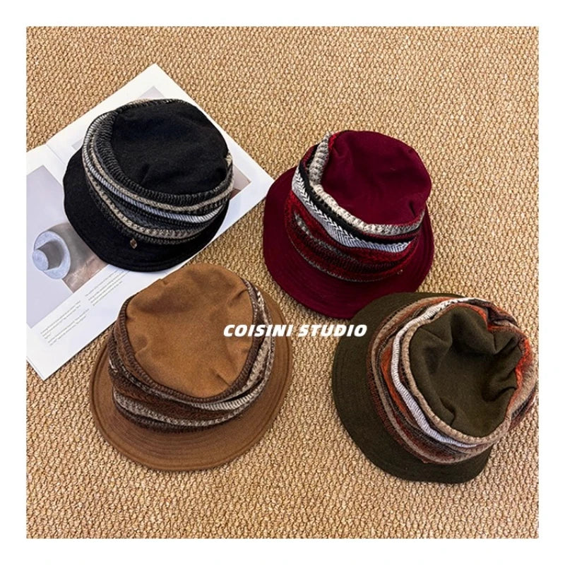 Striped Knit Bucket Hat