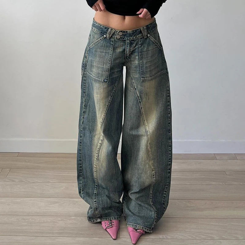 YOM Wide-Leg Low Jeans
