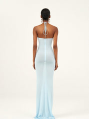 EMY Light-Blue Halter Dress