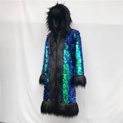 Colorful sequin fur coat - Shayli