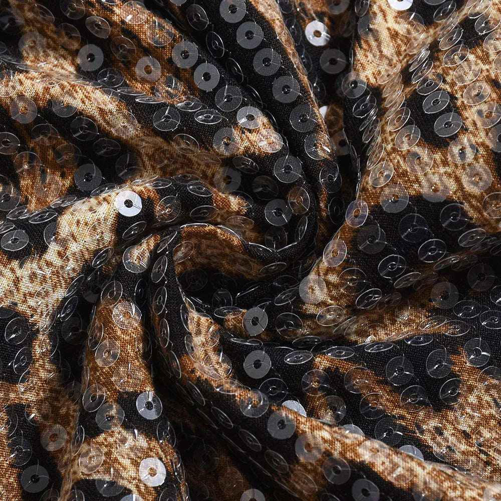 R Leopard Sequin Shorts