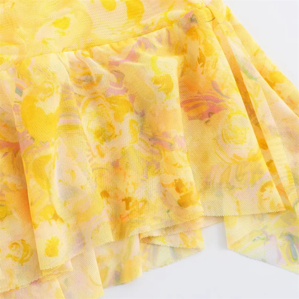 Yellow Fringe Mini Dress U
