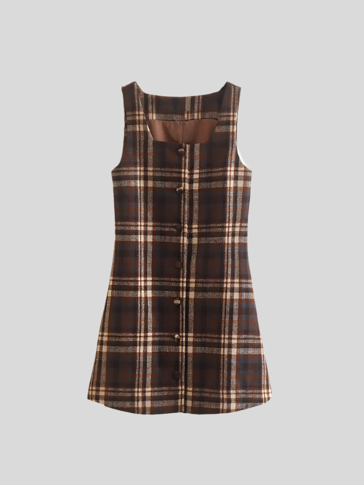 YY Plaid Mini Dress