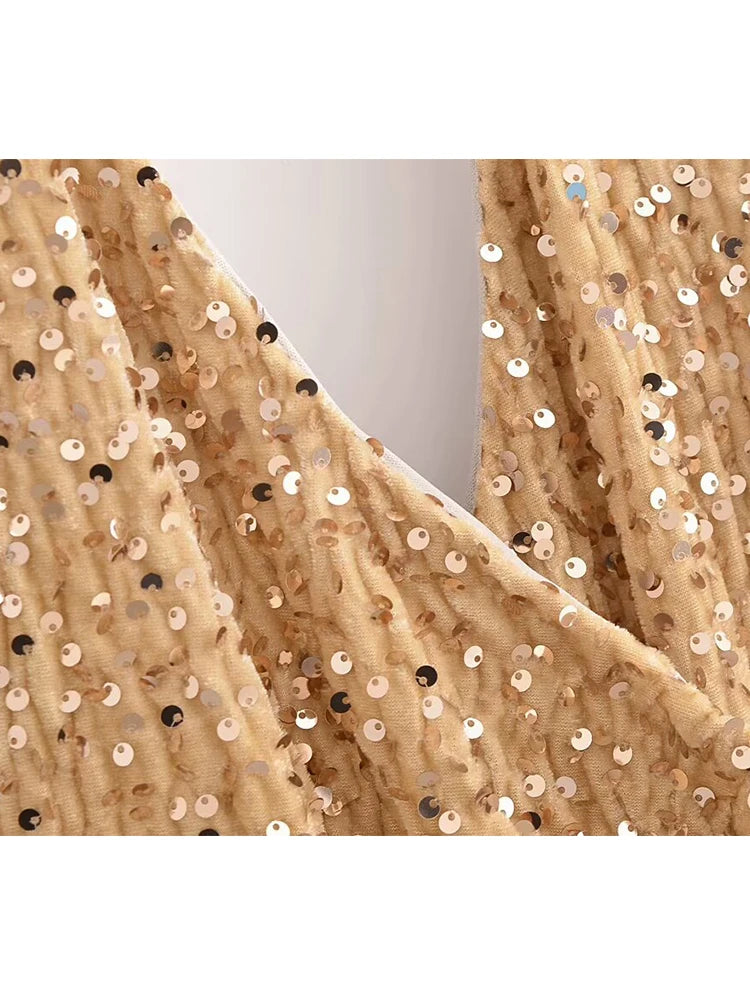 JOL Sequin Halter Evening Dress