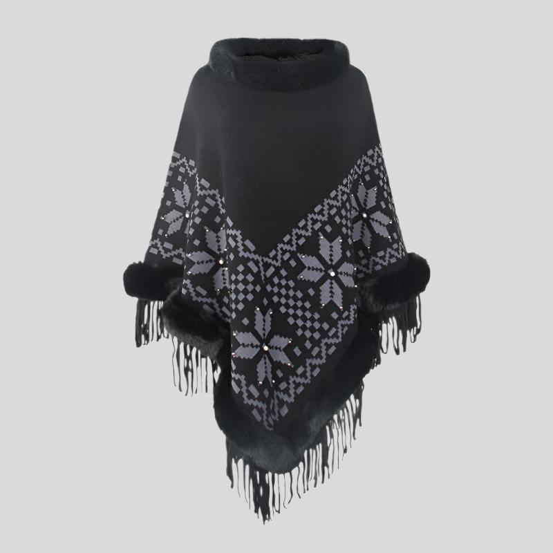 Textured Fur Poncho