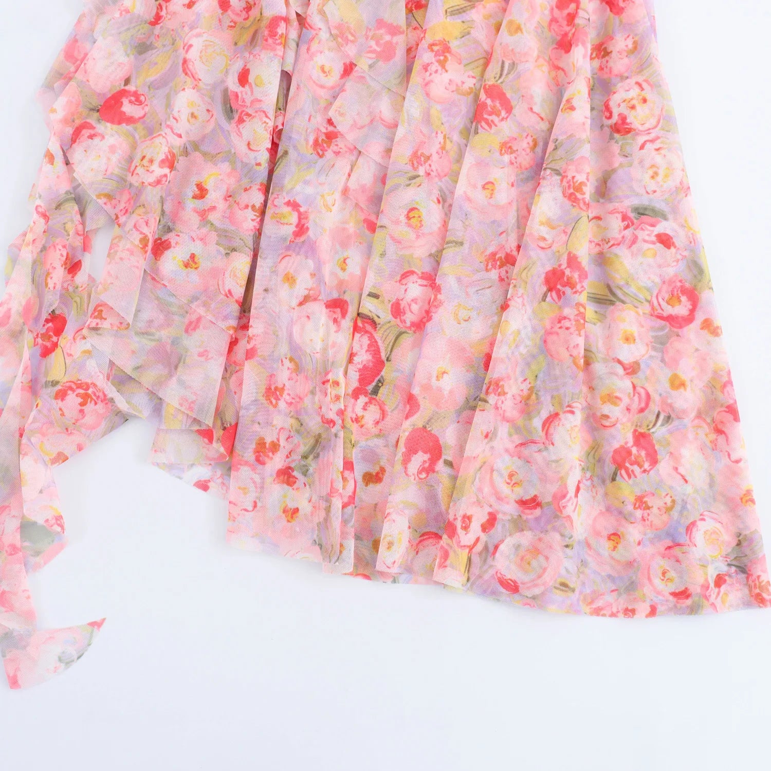 SP Floral Satin Backless Dress