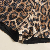 R Leopard Sequin Shorts