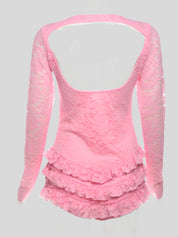 fastival Pink Ruffle Jumpsuit
