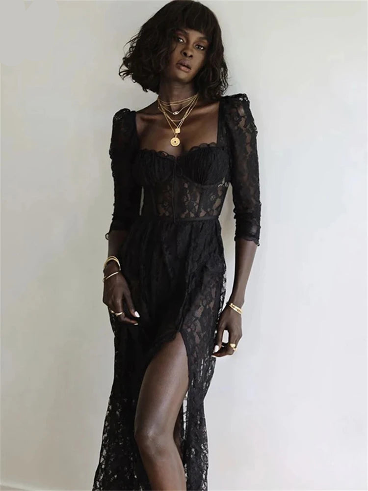 DIM Lace Ruffle Dress