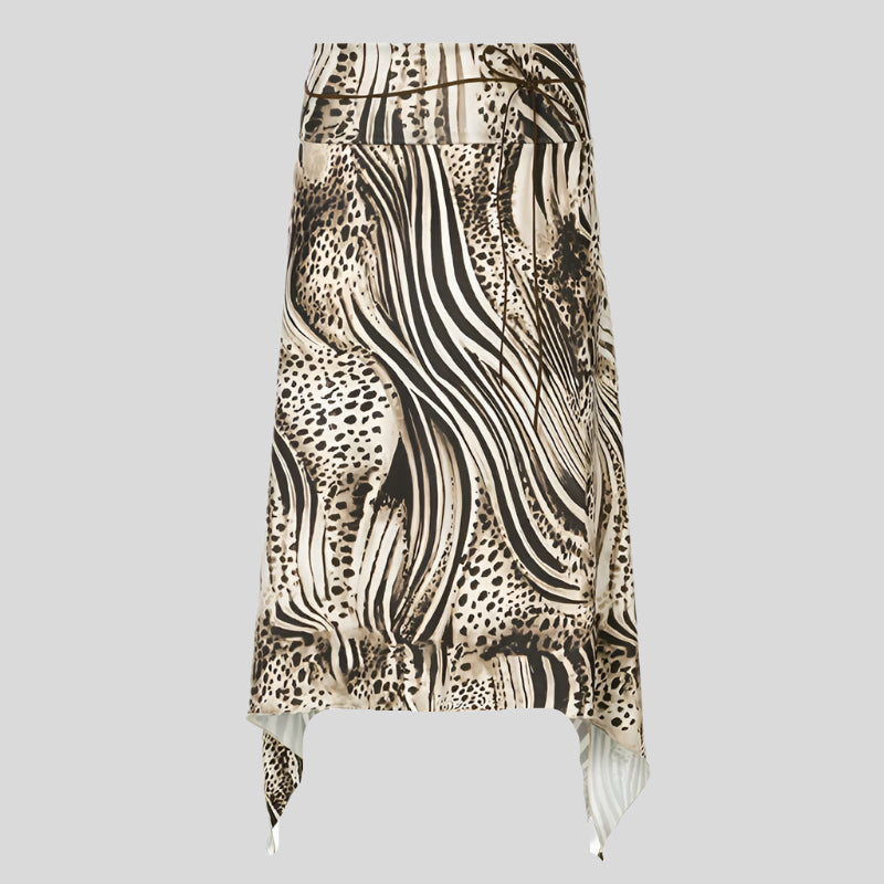 חצאית מדי מנומרת וינטג' דגם J