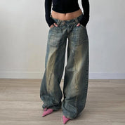 YOM Wide-Leg Low Jeans