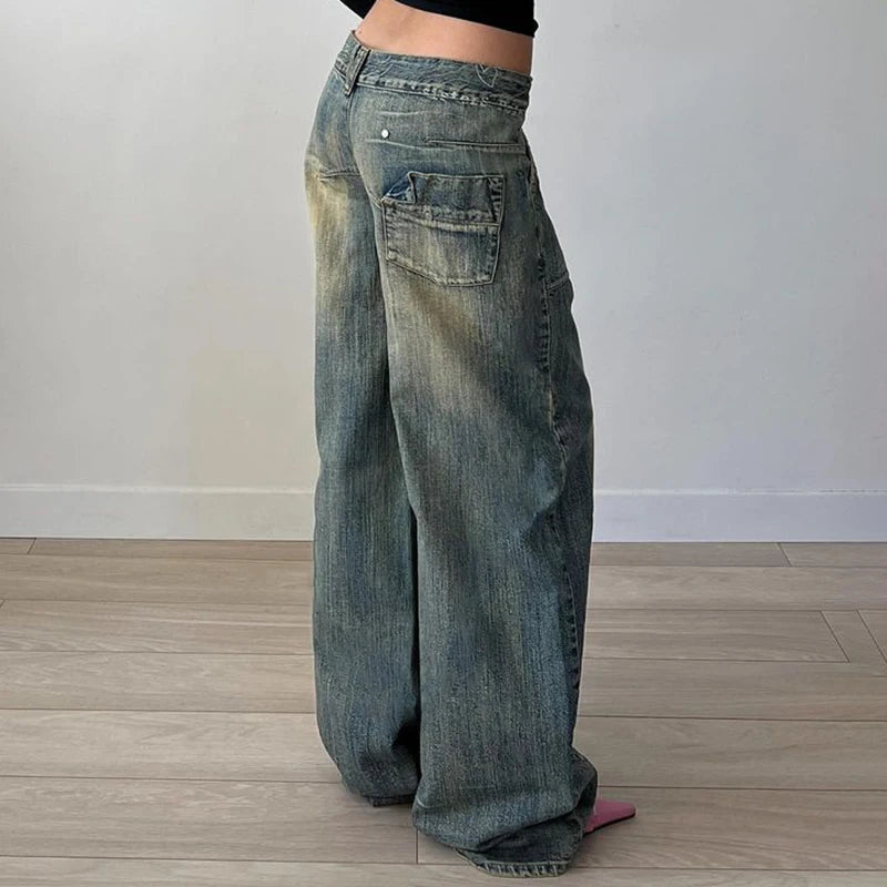 YOM Wide-Leg Low Jeans