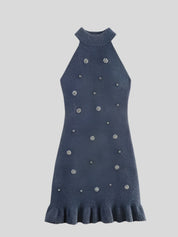 FIFI Denim Halter Mini Dress