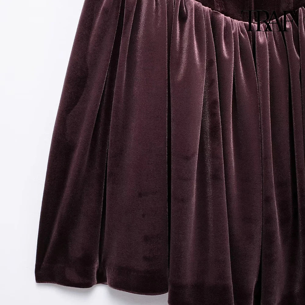 U Burgundy Velvet Mini Dress