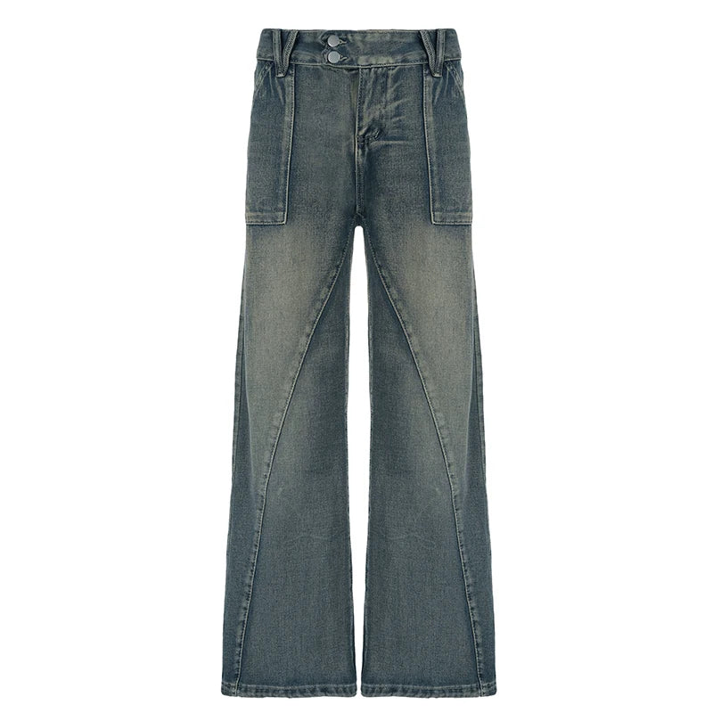 YOM Wide-Leg Low Jeans