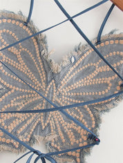 גופיית גינס פרפר עם ניטים דגם Butterfly