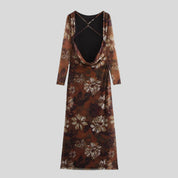 JI Floral Long-Sleeve Dress