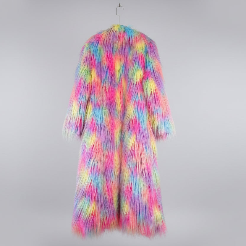 Colorful fur coat - star