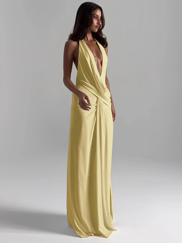 Shaniqa Maxi dress with open back