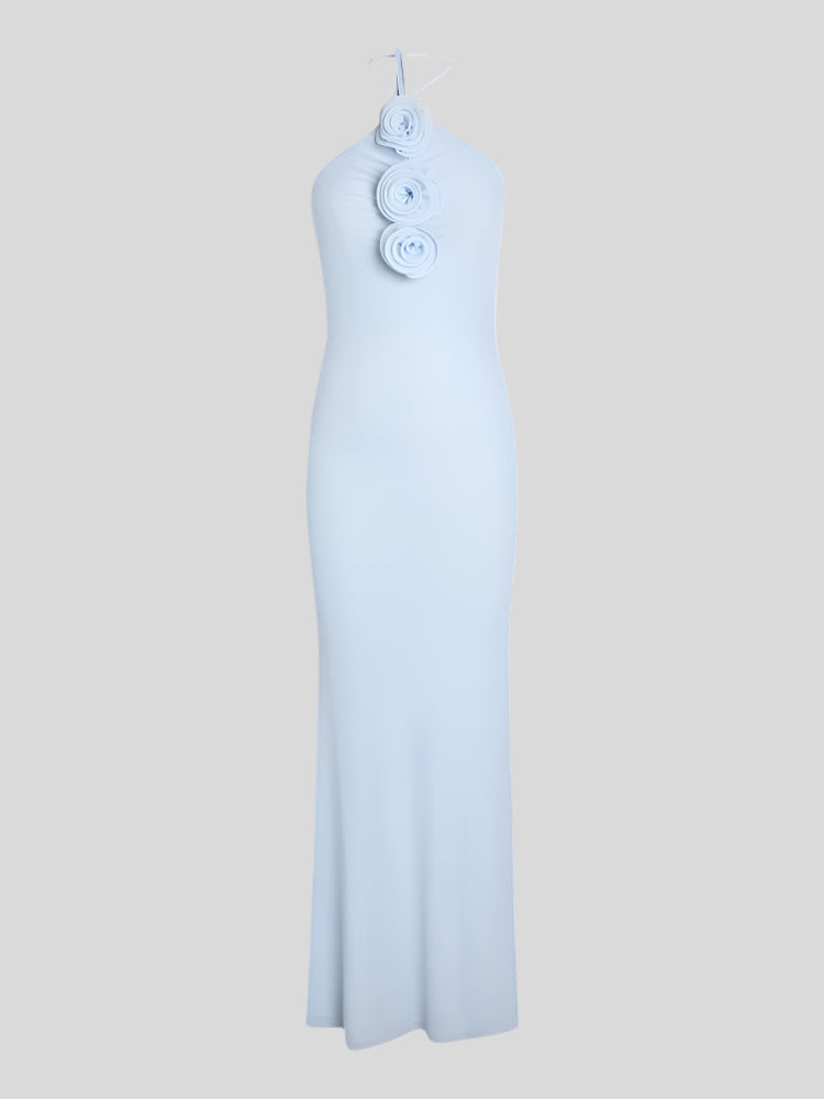 EMY Light-Blue Halter Dress