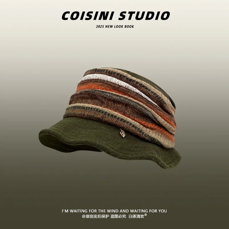 Striped Knit Bucket Hat