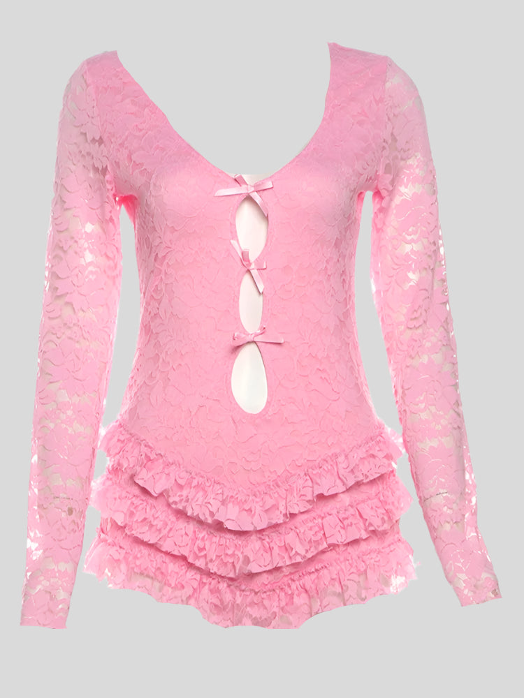 fastival Pink Ruffle Jumpsuit