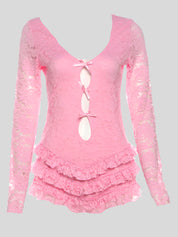 fastival Pink Ruffle Jumpsuit
