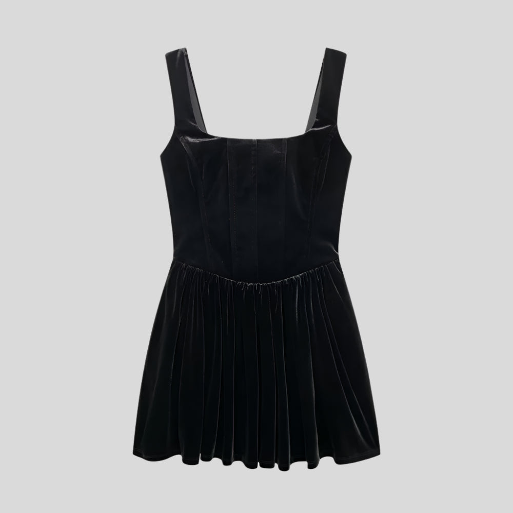 U Burgundy Velvet Mini Dress