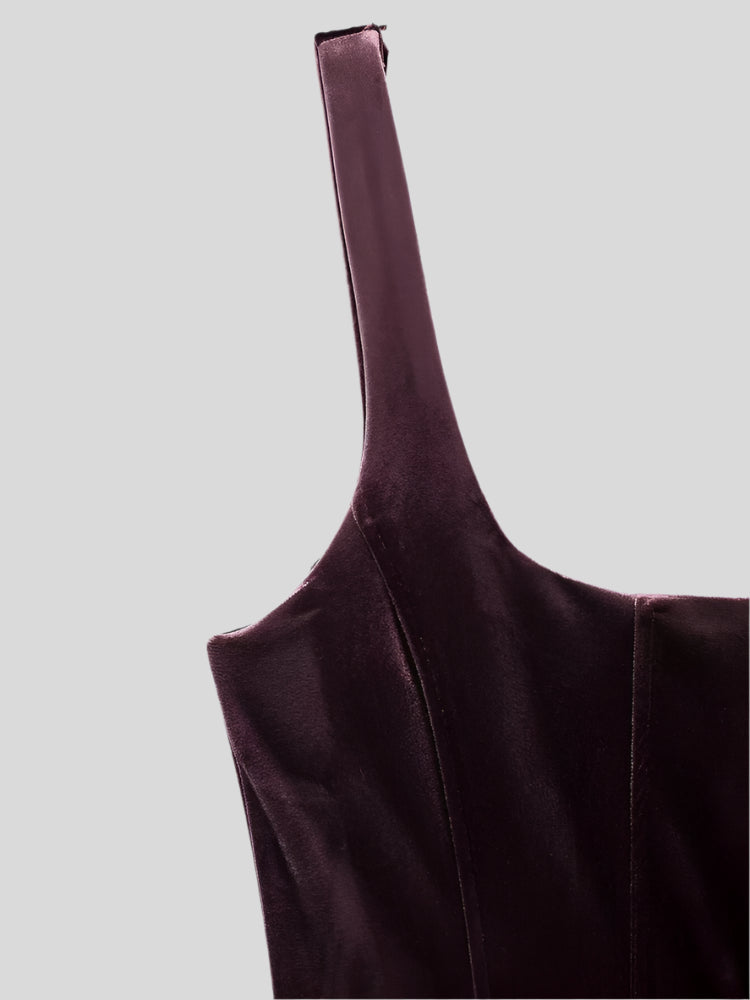 U Burgundy Velvet Mini Dress