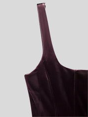 U Burgundy Velvet Mini Dress