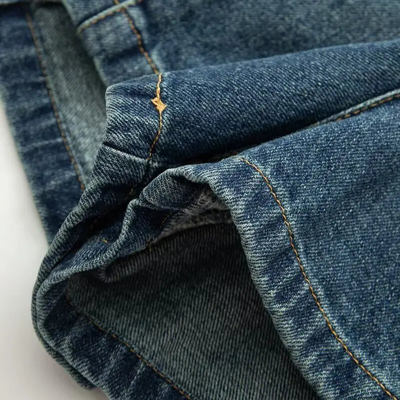 Short denim overalls