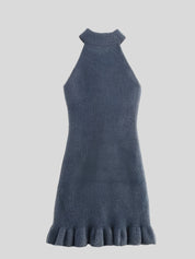 FIFI Denim Halter Mini Dress