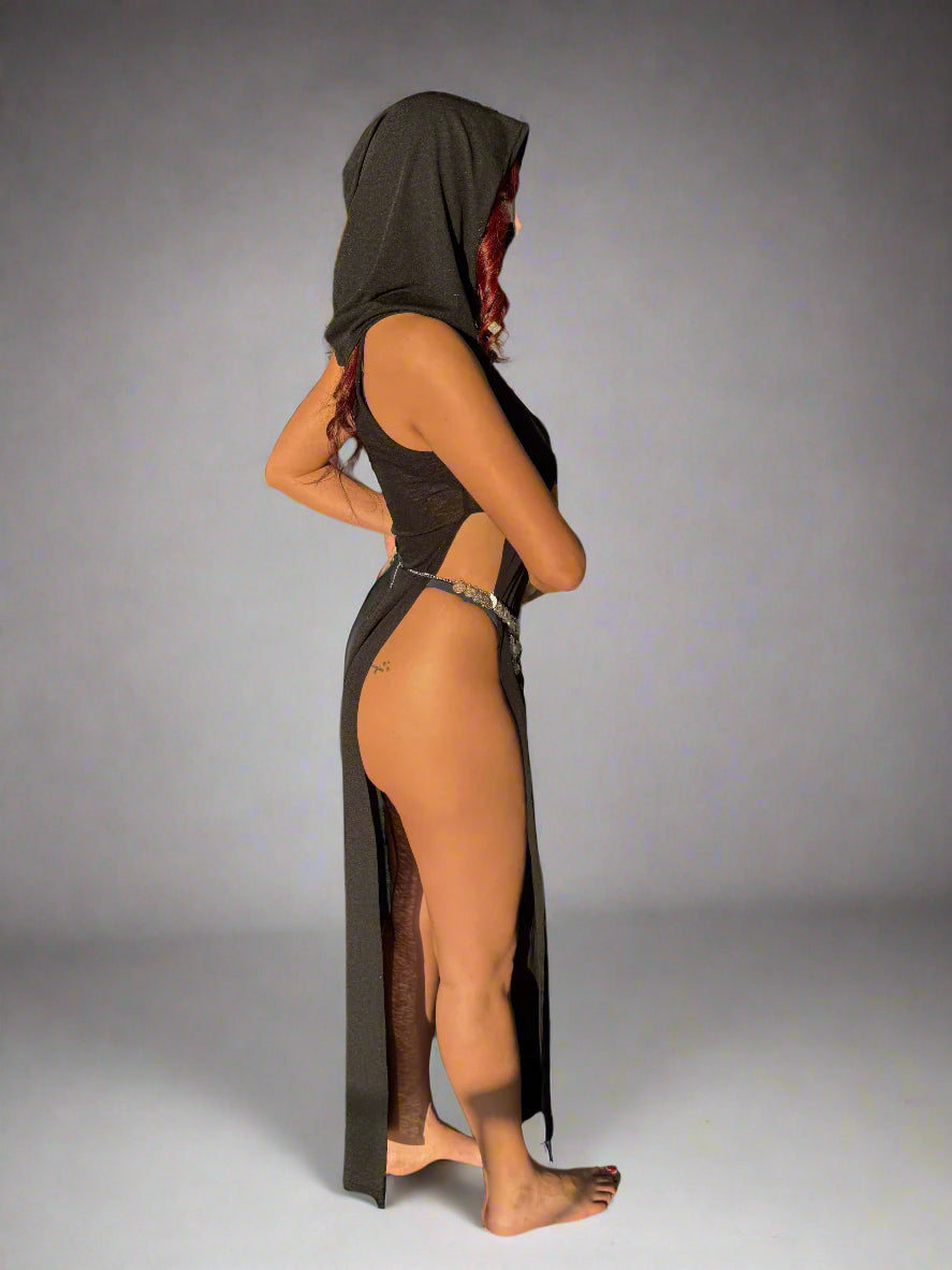 TAYA Black Dress with Coin Belt