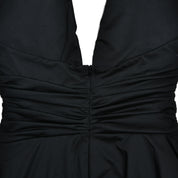 Tiered Black Open-Back Dress