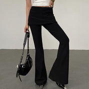 FI Black Flare Pants with Mini Skirt