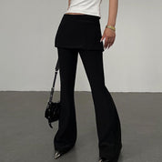 FI Black Flare Pants with Mini Skirt