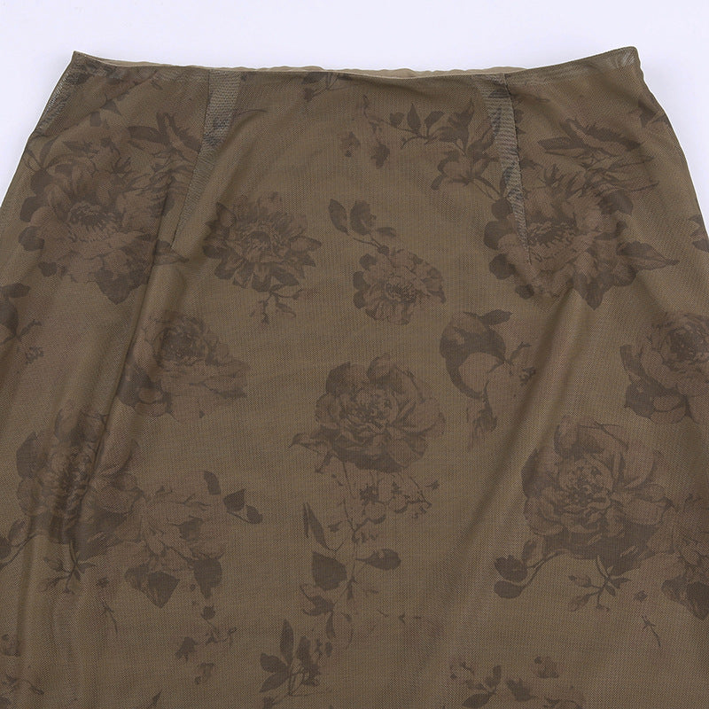 Ho Floral Trim Maxi Skirt