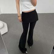 FI Black Flare Pants with Mini Skirt