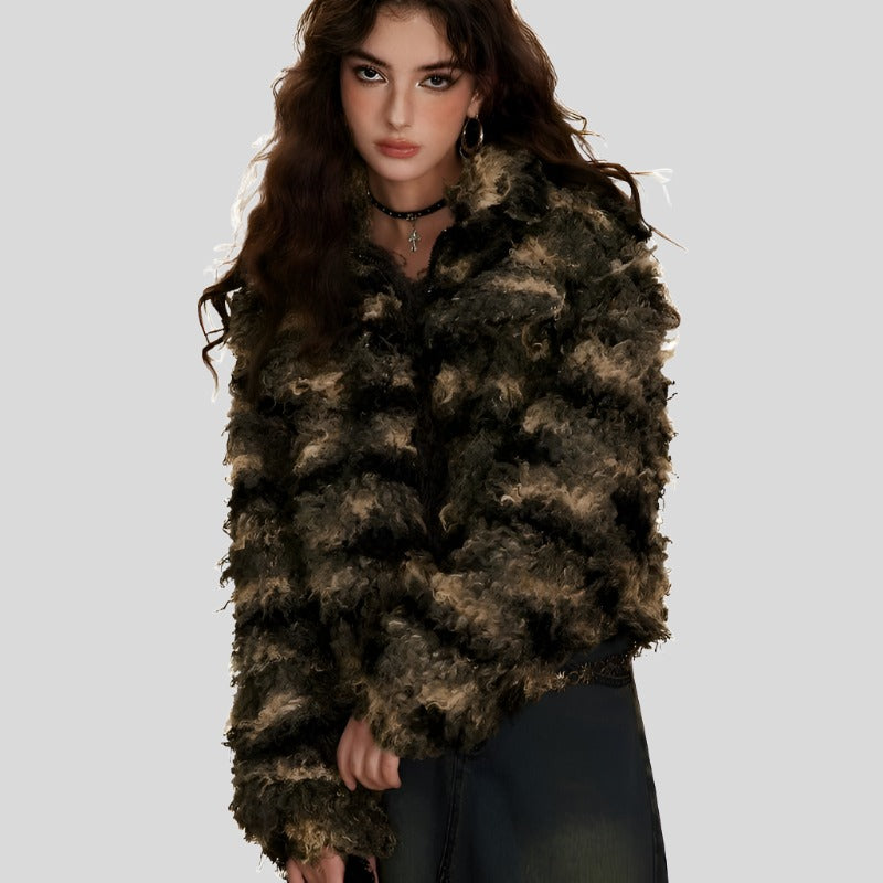 AMM Short Patchwork Fur Coat