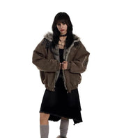Fleece-Lined Cotton Winter Coat
