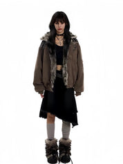 Fleece-Lined Cotton Winter Coat