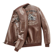 CHIN Embroidered Leather Biker Jacket